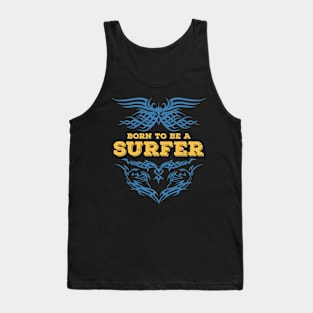 Born to be a SURFER Emblem tattoo style Tank Top